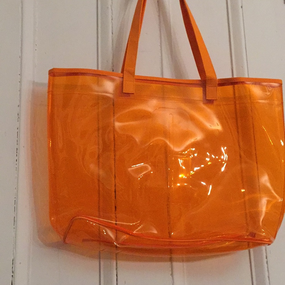 Orange Clinique Clear PVC Tote Bag